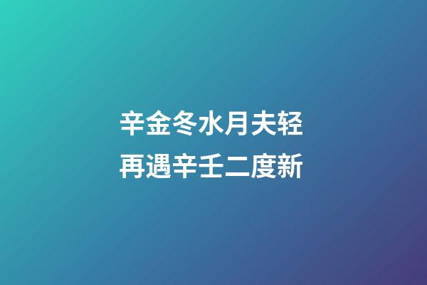 辛金冬水月夫轻 再遇辛壬二度新